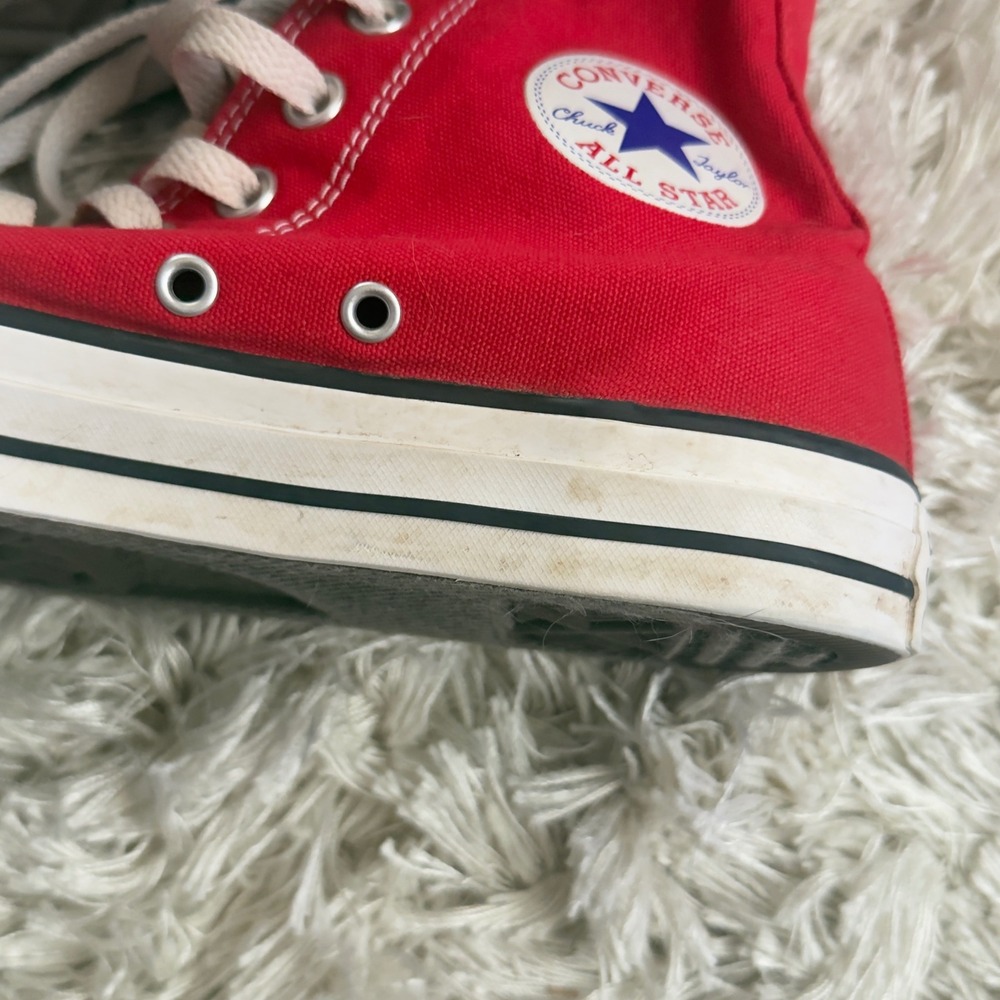 Converse Chuck Taylor All Star Red Canvas High Top Sneakers M 7 W 9 - Picture 12 of 14